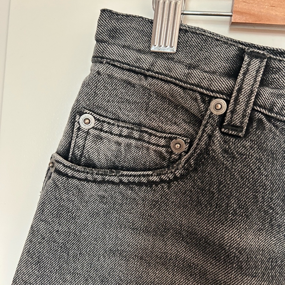 Saint Laurent Black Washed Denim Mini Skirt - Picture 6 of 12